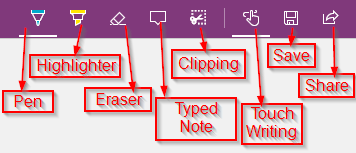 Edge Web Note Tool Bar