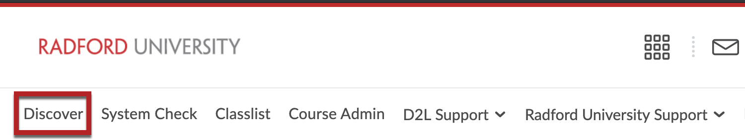 Discover tab in navbar