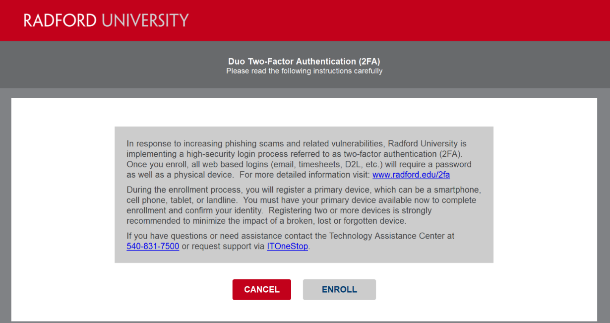 C:\Users\drahmes\OneDrive - Radford University\Duo Documentation\Duo Images\NEW Enroll Statement - Continue.PNG